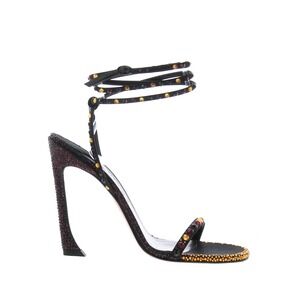 Piferi‎ – Fade Sandal 100 Fire with ankle strap in Black satin with crystal